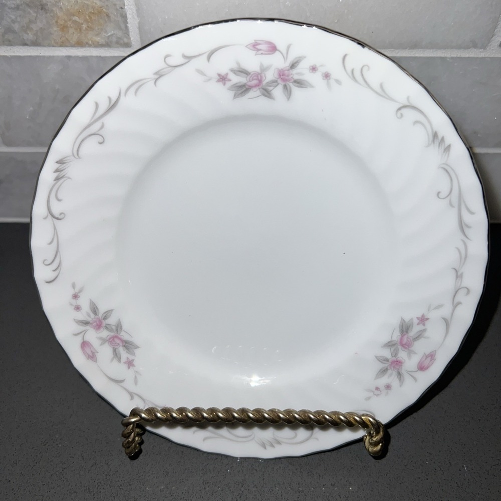 2 Gold Standard 6 1/4" Bread/Dessert Plate With Pink Flowers, Japan